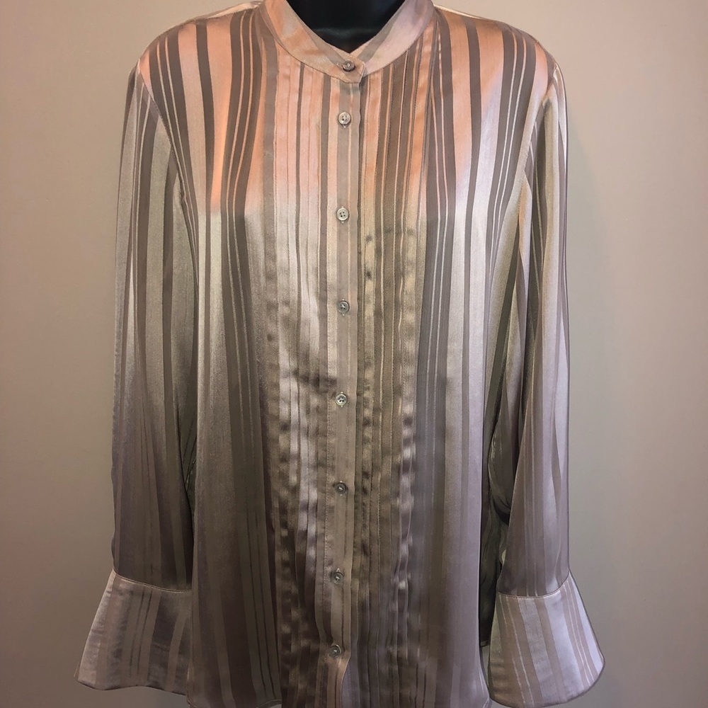 Banana Republic Tan Blouse Career Ware Size M